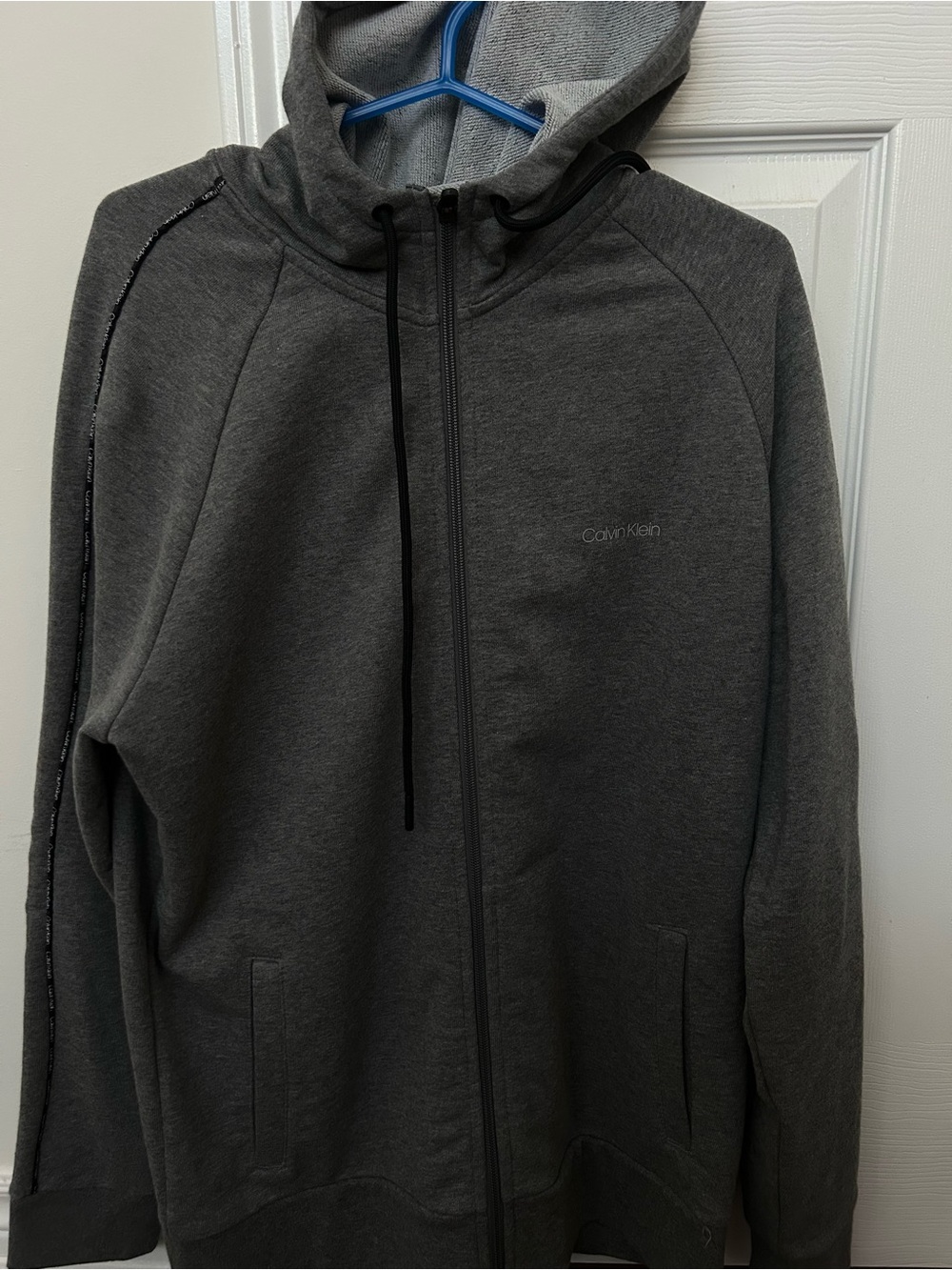 Calvin Klein Men's Dark Gray Full-Zip Hoodie Jacket